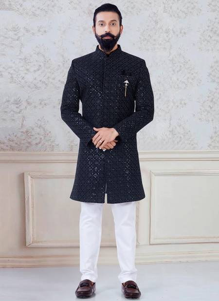 Navy Blue Colour Party Wear Indo Western Collection 1156